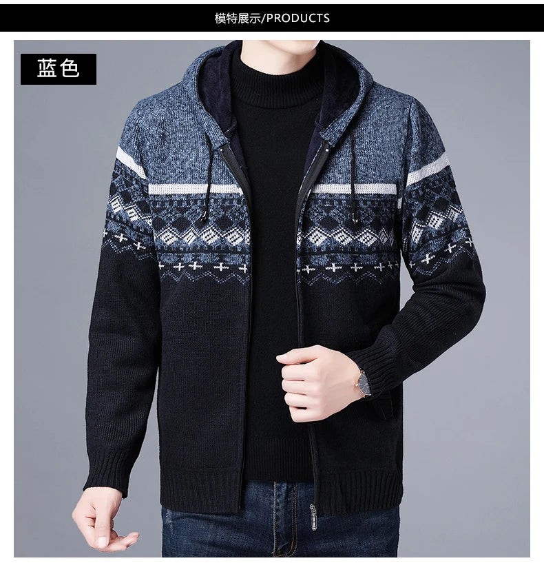 Men's High Quality Hooded Casual Cardigan, Patchwork Jacket, Male Outerwear, and Windbreaker Coats