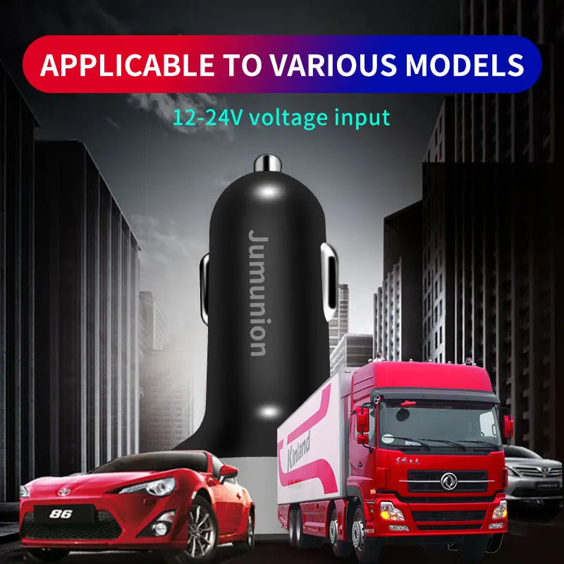 Fast Charge Car Charger High Speed Vehicle Charger 240W For Samsung iPhone Xiaomi Pixel With Led Signal Light 2USB Ports Adapter