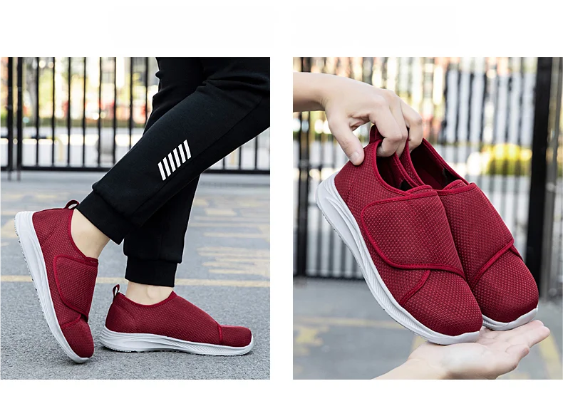 Unisex orthopedische wandelschoenen voor diabetici, voor brede voeten, gezwollen voeten, duimeversie, zacht en comfortabel