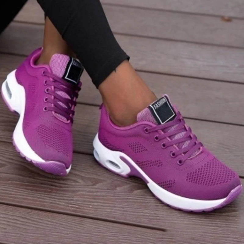 Fashion Women Sneakers Lace Up Women's Sneakers Plus Size Platform Shoes Soft Breathable Zapatillas Mujer Female Footwear