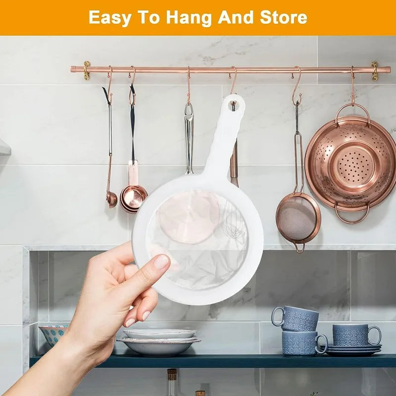 Kitchen Juice Sifter Reusable Nylon Fine Colander Mesh Sieve Strainer with Handle for Tea Soymilk Coffee Home Food Filter Tools