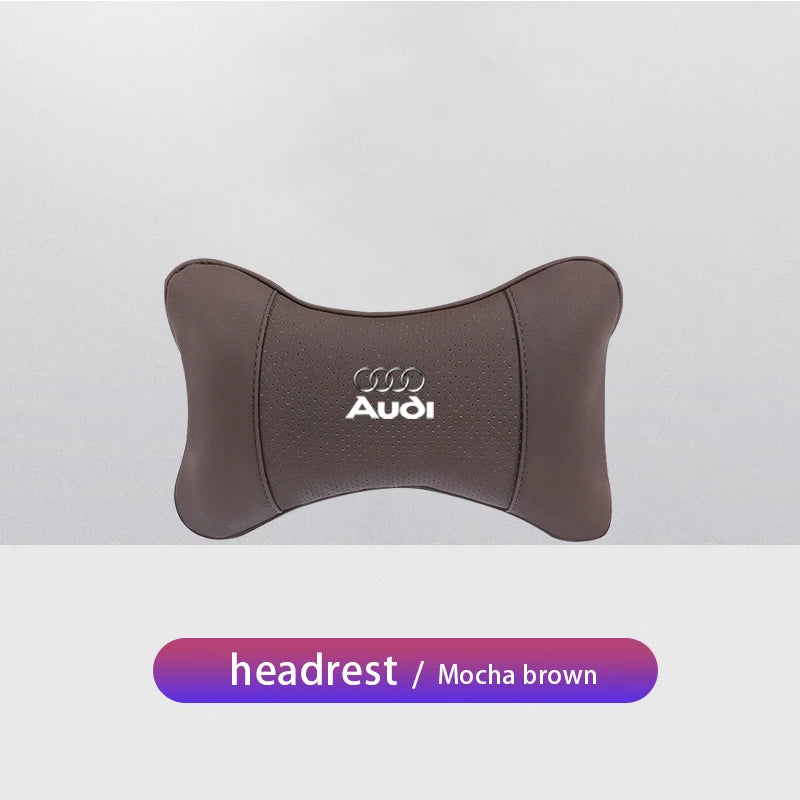 1Pcs Car Seat Headrest Auto Logo Neck Pillow For Audi Sline A1 A3 A4 A6 C7 A5 B8 B7 A7 A8 B9 B6 C6 Q2 Q3 Q5 Q7 Q8 TT S3 S4 S7 S8