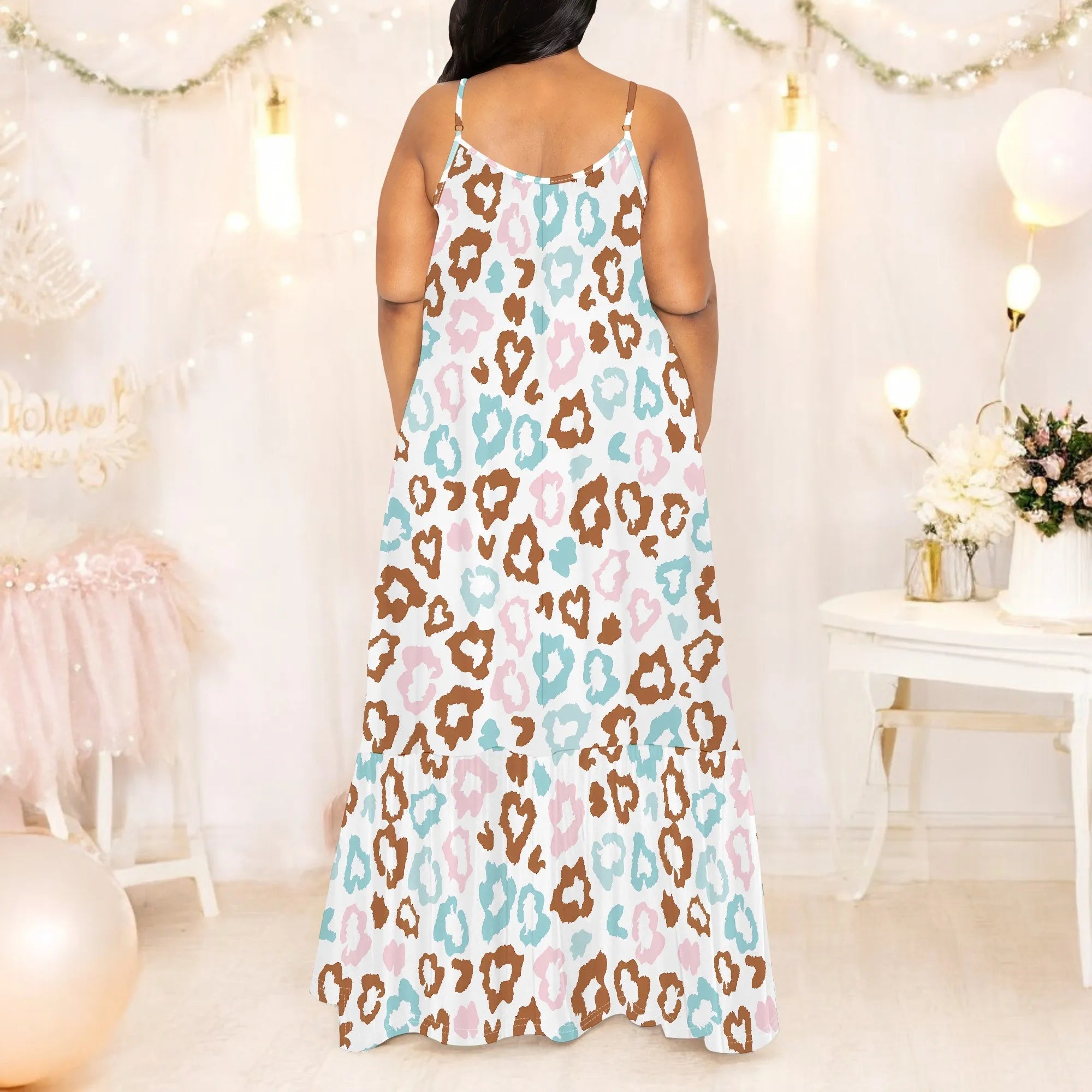 Leopard Print Off-Shoulder Maxi Dress for Women