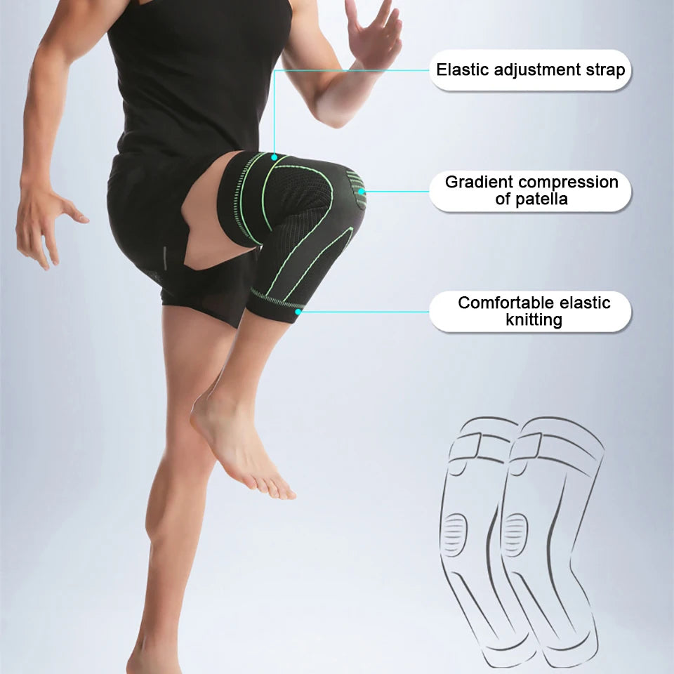 Sport Full Leg Compression Sleeves Knee Braces Support Protector for Weightlifting Arthritis Joint Pain Relief