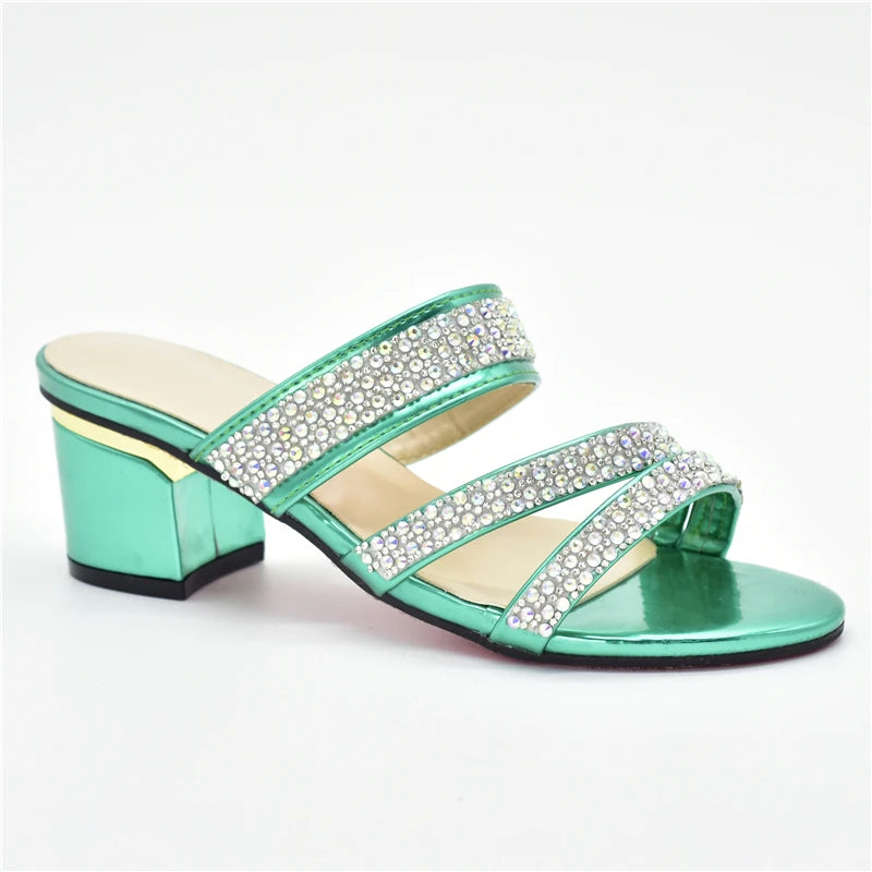 Women Sweet Style Rhinestone-Decorated Women Wedding Shoes for Royal Wedding Party Sling-Backs for Ladies' Party