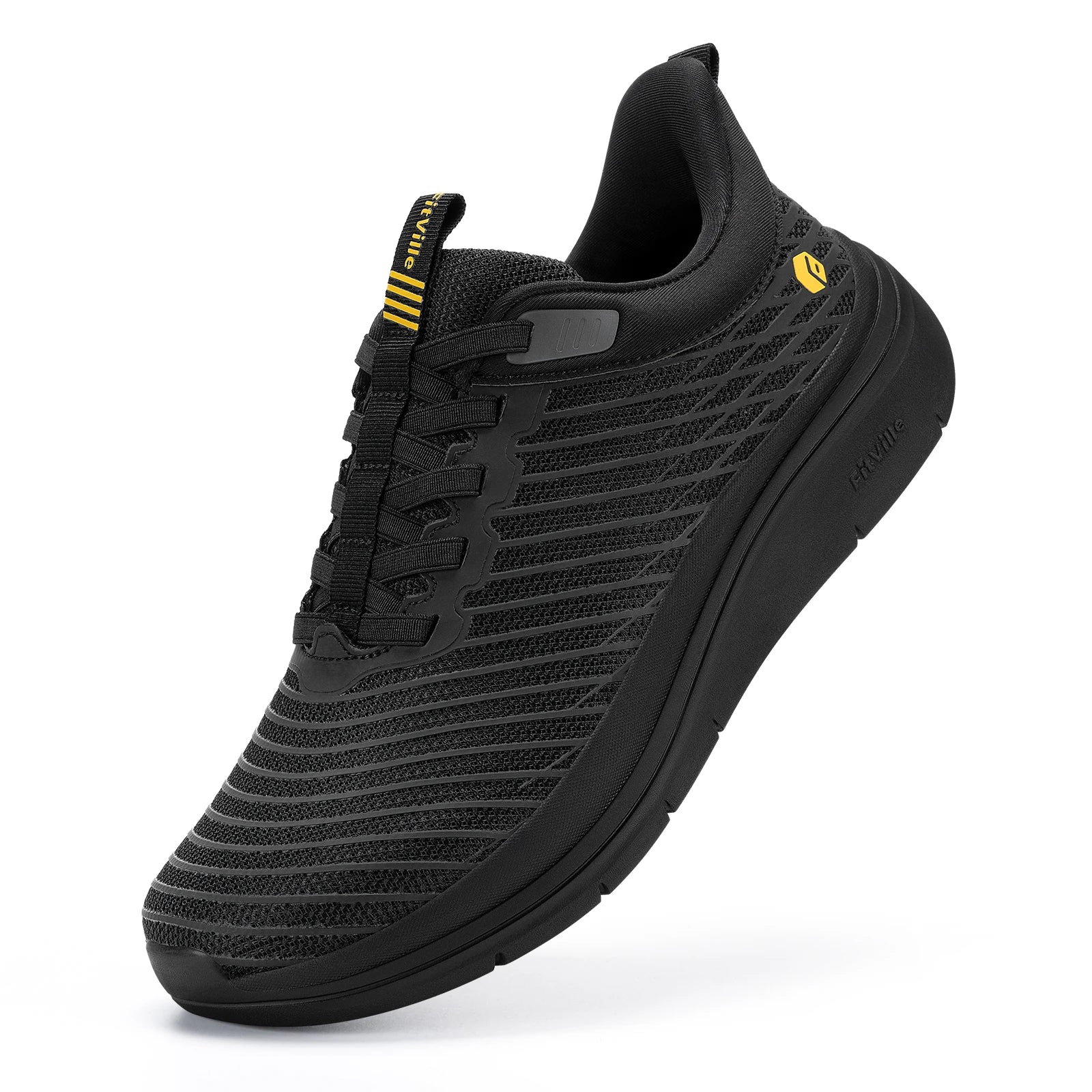 Men’s Wide Fit Walking Shoes – Breathable Lightweight Sneakers with Arch Support & Shock Absorption for Flat Feet