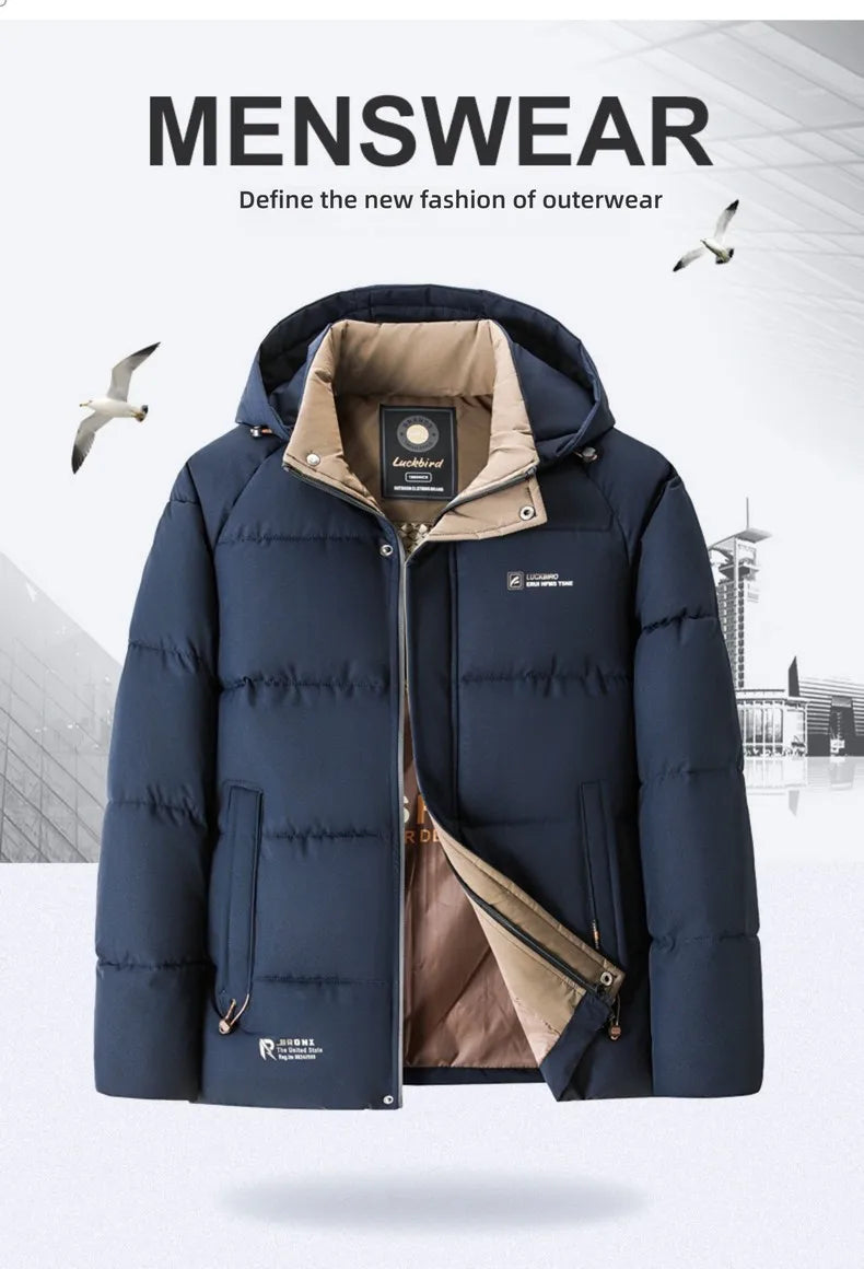 Men's Top Grade Designer Brand, Parka Jacket Cropped Thick Casual Fashion, Hooded Windbreaker, and Quilted Bubble Male Coats