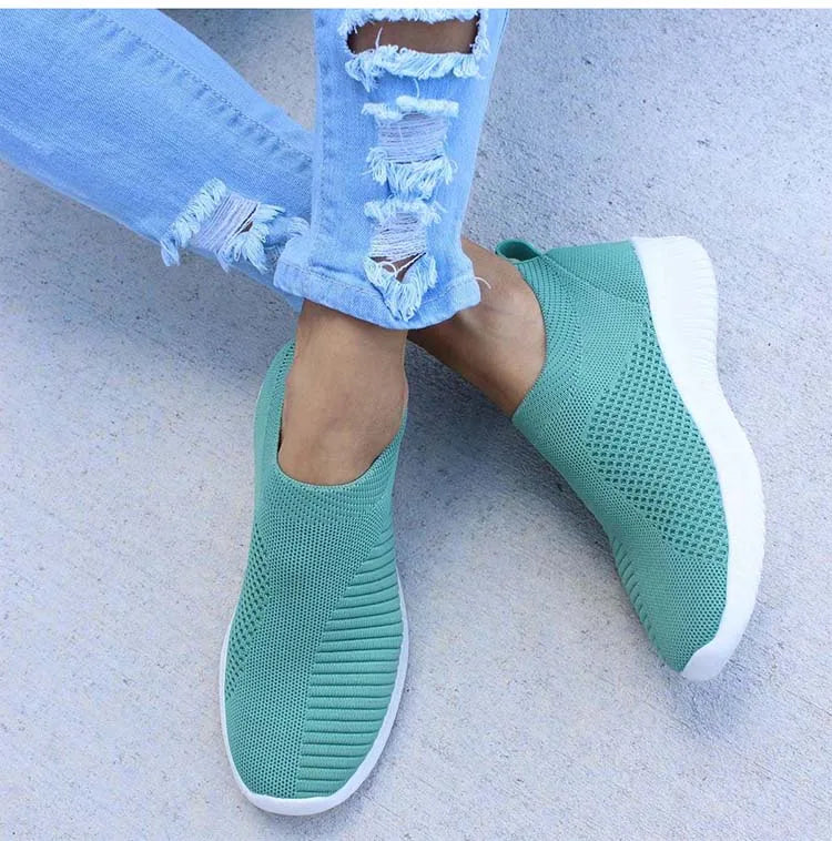 Fashion Women Sneakers Trainers Shoes Woman Comfortable Sneaker Women Slip On Sock Shoes Flat Women's Sneakers Zapatos De Mujer