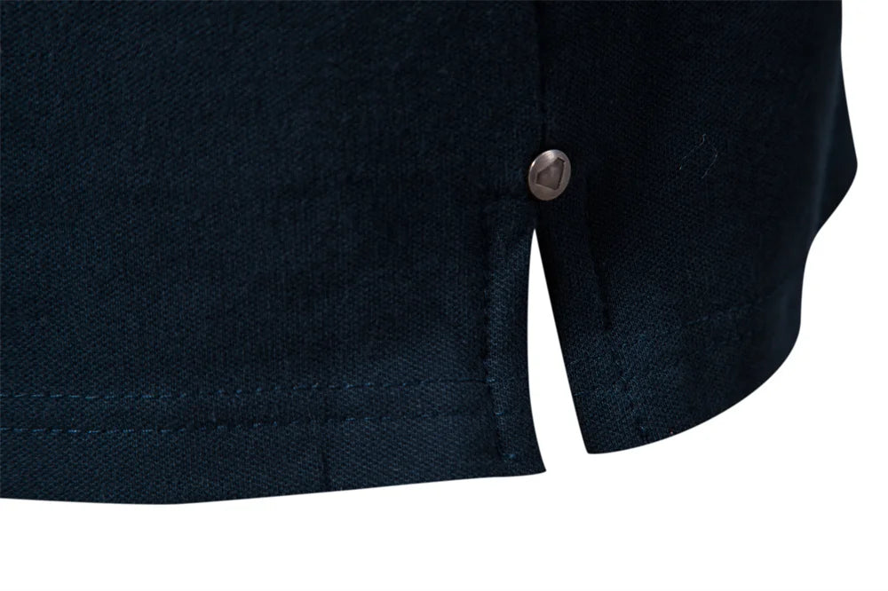 Men's Polo Shirts Cotton Short Sleeve Striped Contrast Colour Polo Shirts for Men Brand High Quality Social Polos Male