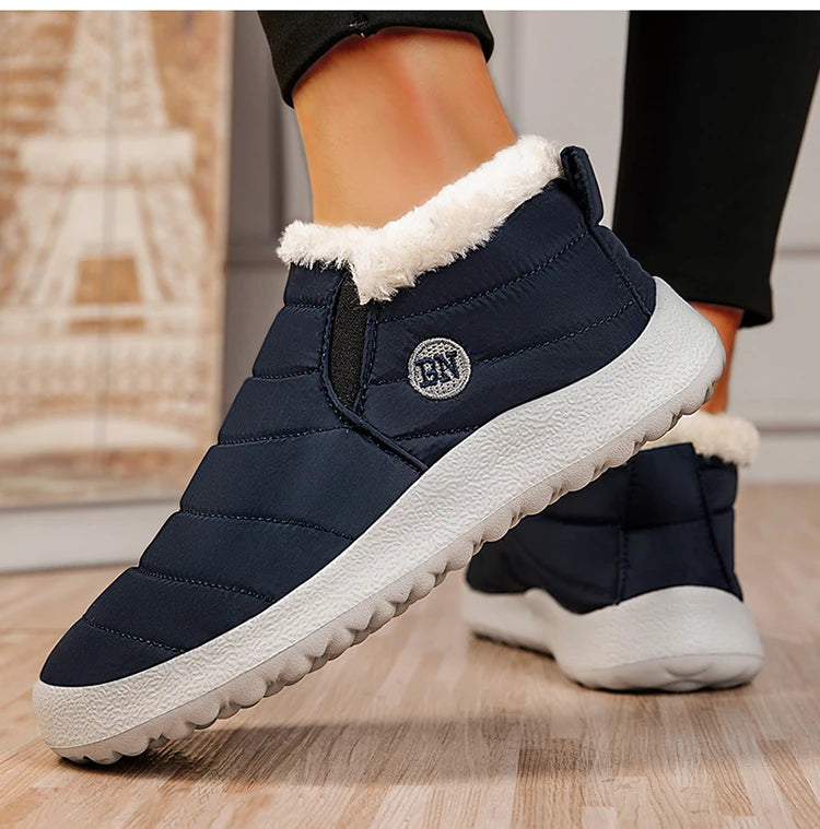 Men's Warm Snow Boots Plus Size Winter Boots Slip-On Waterproof Male Ankle Footwear & Working Shoes