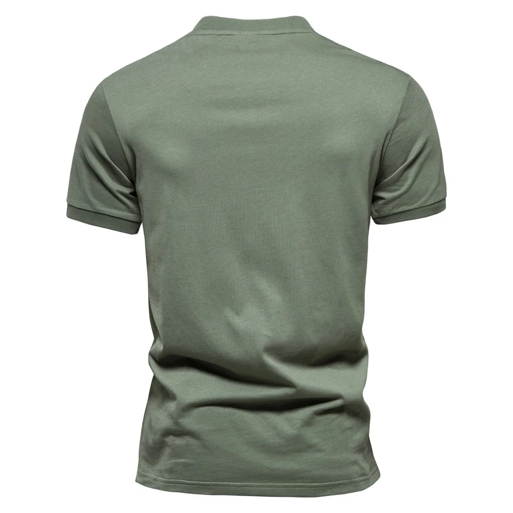 100% Cotton Embroidery Men's Polo Shirts Solid Colour Short Sleeve Polo Shirts Summer Social Polos For Men