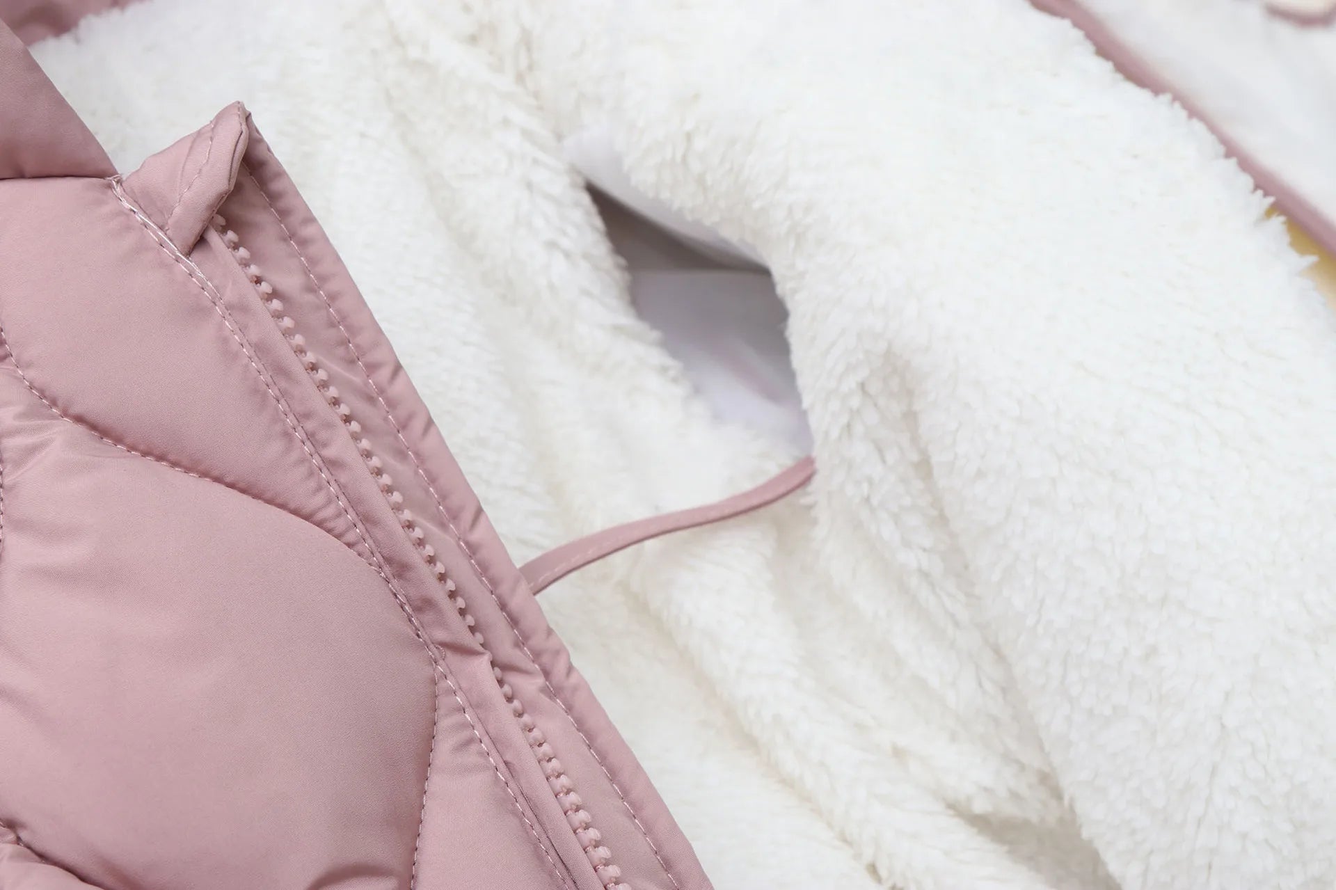 Baby's 2Pcs Winter Warm Clothes Thicken Fleece Rompers Jumpsuits Fur Lining Footie and Vest Snowsuit For Toddlers 0-2Y