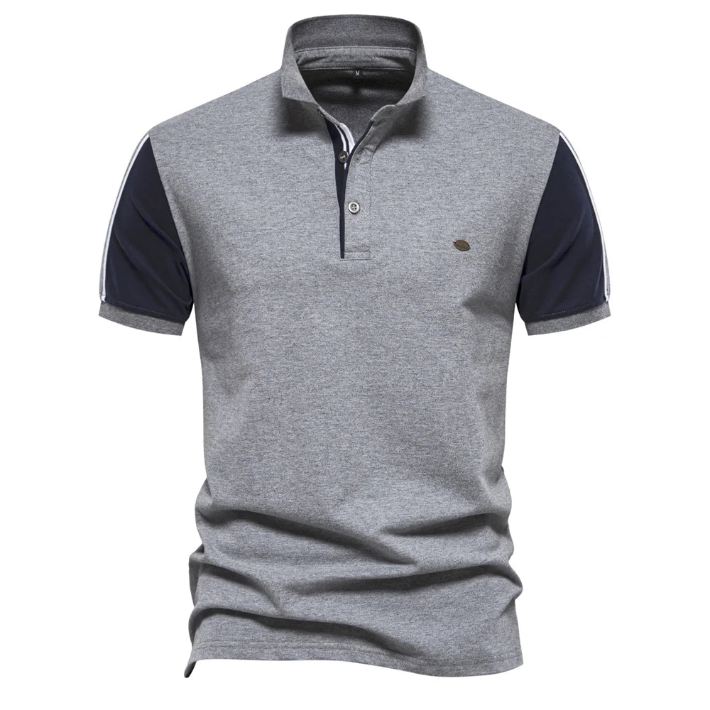 2024 Nieuw Zomer Patchwork Poloshirt Voor Heren Merk Kwaliteit Korte Mouw Honkbal Heren Polo's