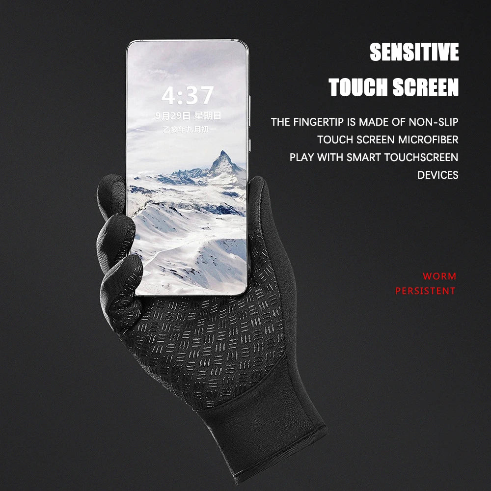 Heren Dames Fietsen Winter Warme Sport Handschoenen Touchscreen Buiten Vissen Spatwaterdicht Skiën Snowboard Antislip Rits Handschoenen