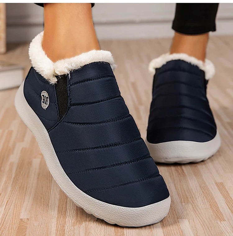 Men's Warm Snow Boots Plus Size Winter Boots Slip-On Waterproof Male Ankle Footwear & Working Shoes