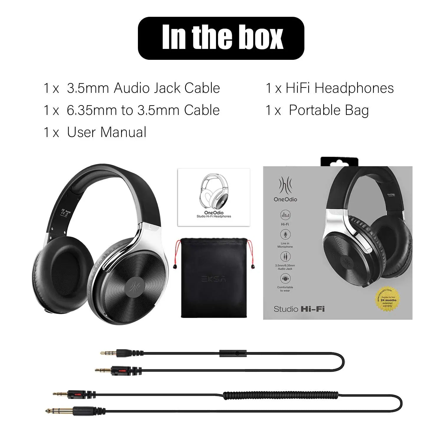 OneOdio Studio HIFI Closed Back Over Ear Wired Dual Jack Professional Studio Monitor Mixing Recording Headphones for Guitar PC