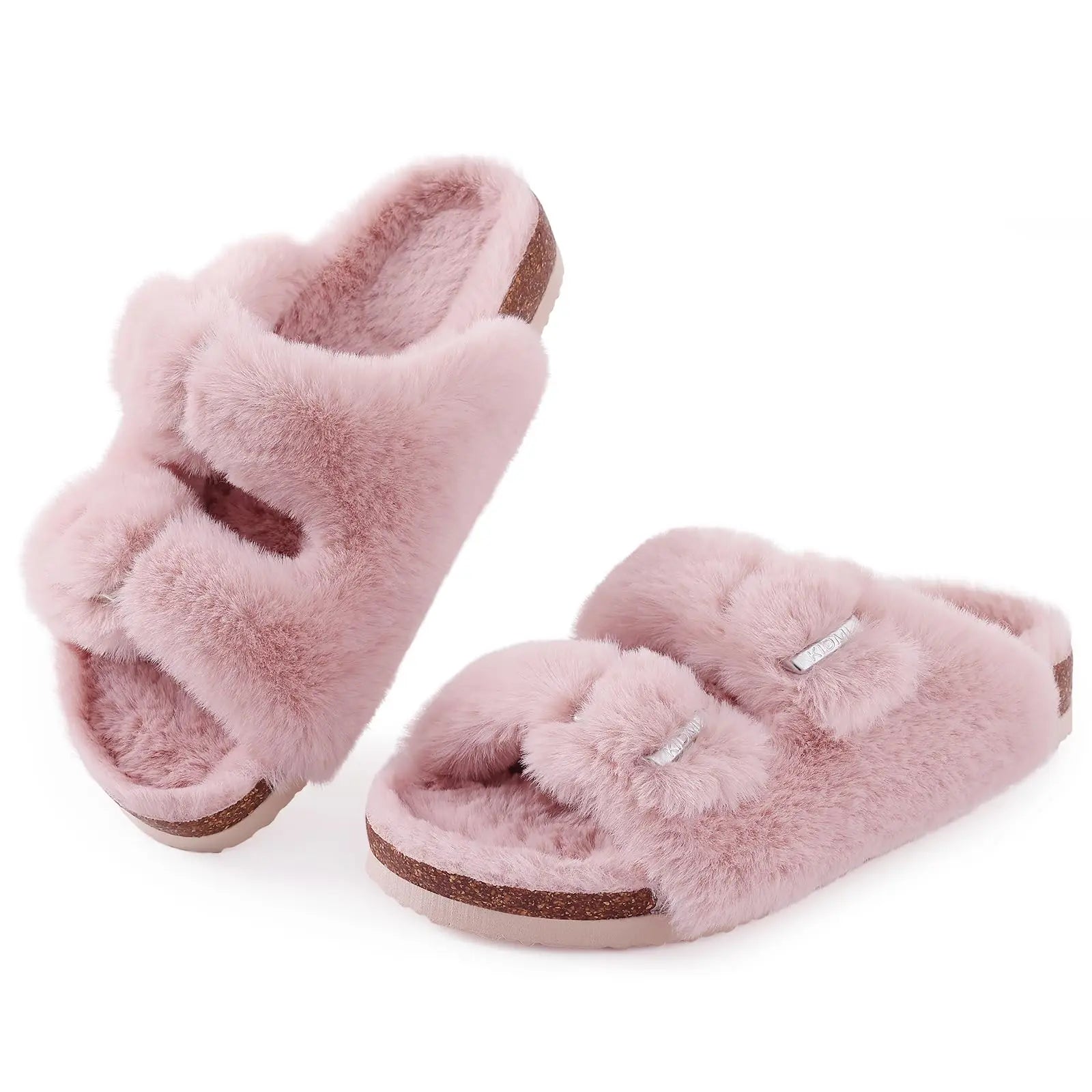 Women's Winter Warm Leisure Slippers Non-Slip Outdoor Slides Cork Insole Cosy Slip-On With Arch Support Suitable As Ladies' Sandals