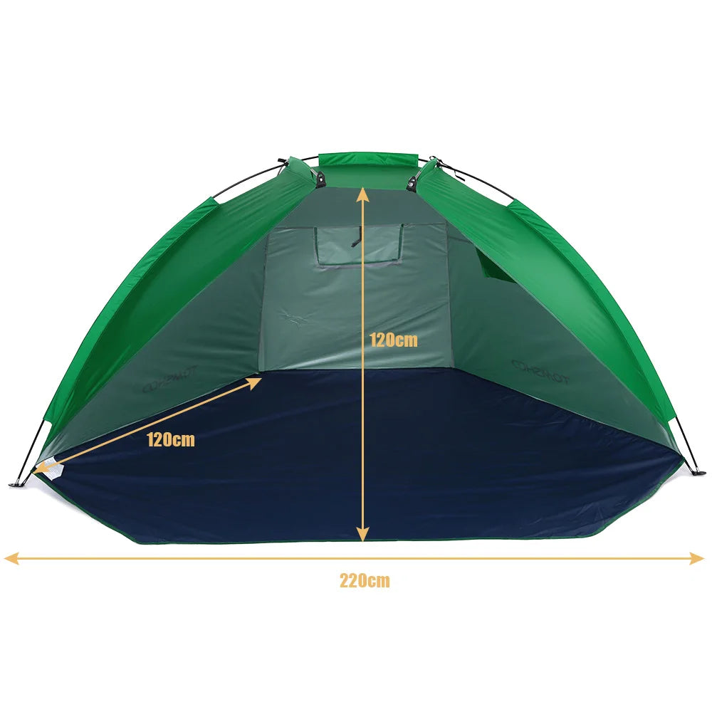 2-persoons strandtenten voor buiten, schaduw, UV-bescherming, ultralichte tent voor vissen, picknickpark, zomerluifel, schaduw, schuilplaats