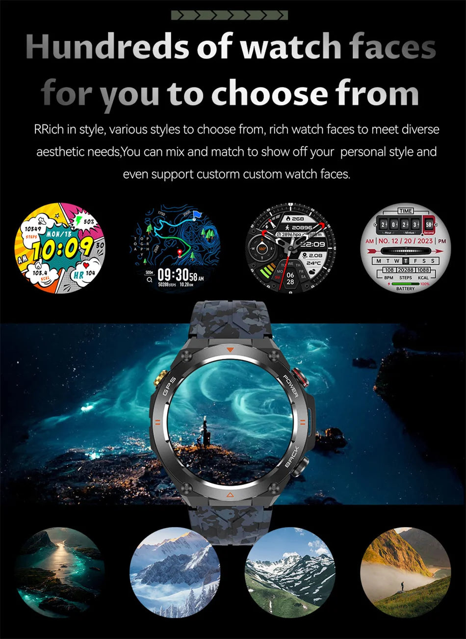 GPS Smart Watch Men Women Call Outdoor Sports Fitness Tracking Waterproof Watch Compass Heartrate Health Monitor Smartwatches