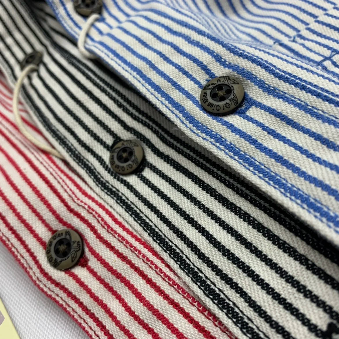 2025 Lente Nieuwe Japanse Retro Lange Mouw Revers Gestreepte Cargo Shirt Heren Amekaji 100% Katoen Gewassen Losse Dubbele Zakken Tops