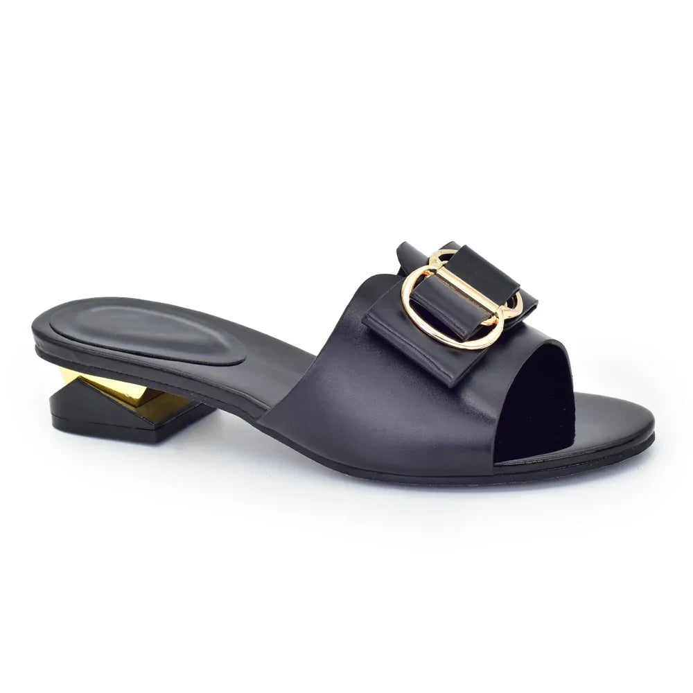 Elegant Italian Women High Quality African Wedding Shoes Lady Summer Autumn Daily Shoes 4cm Rhinestone Ladies Wedding Shoe