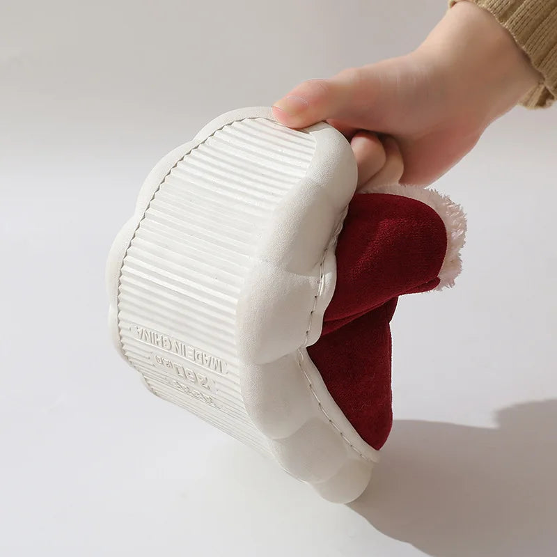 Men's Winter Cotton Indoor and Outdoor Shoes Non-Slip Fully Warm Cosy Platform Fuzzy House Slippers