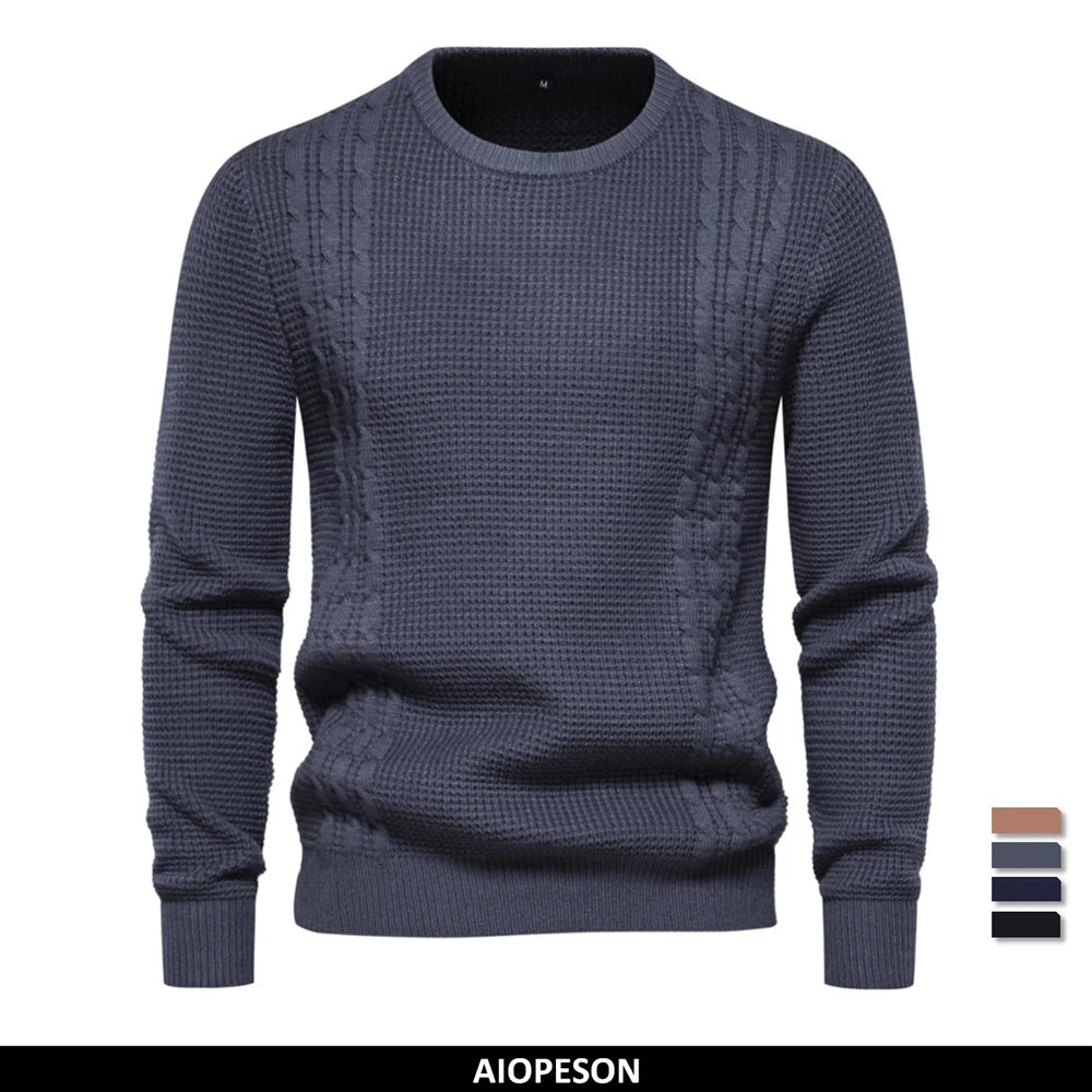 Warm Men's Pullovers Sweater For Autumn and Winter With Solid Colour and Soft Material Casual Classic Sweater For Men