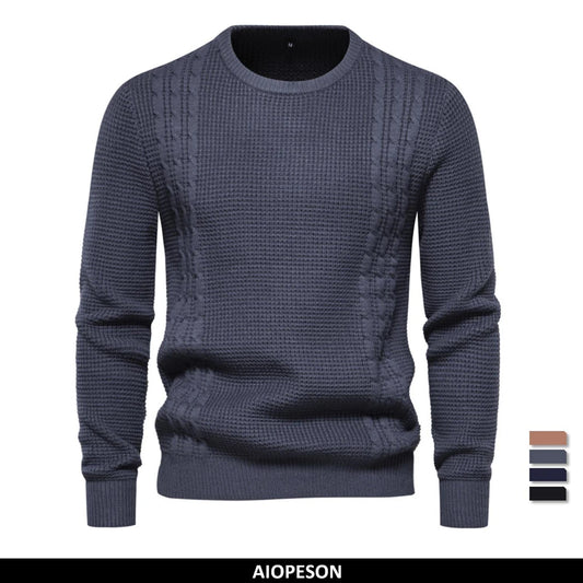 Warm Men's Pullovers Sweater For Autumn and Winter With Solid Colour and Soft Material Casual Classic Sweater For Men