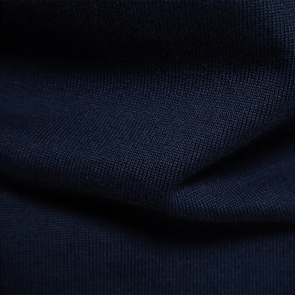 Men's Autumn Cotton Polo Neck Sweaters High Quality Pullover Knitted Sweater England Style Casual Social Pullover For Men
