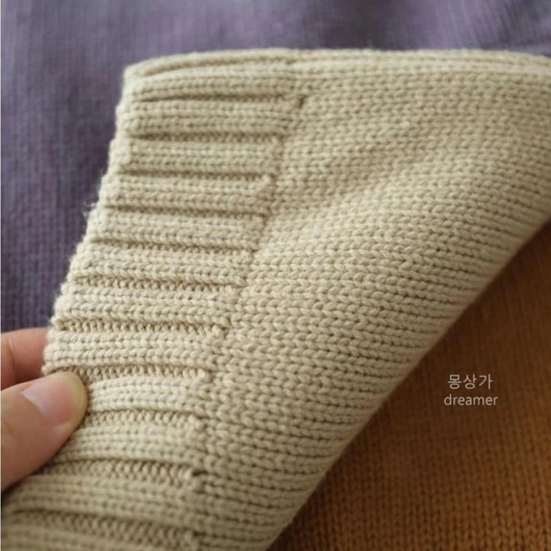 Pure Cotton Solid Kids Sweaters Vintage Boys Pullover Knitwear Toddler Girls Sweater Shirt Outwear For Children 1-6Y Unisex