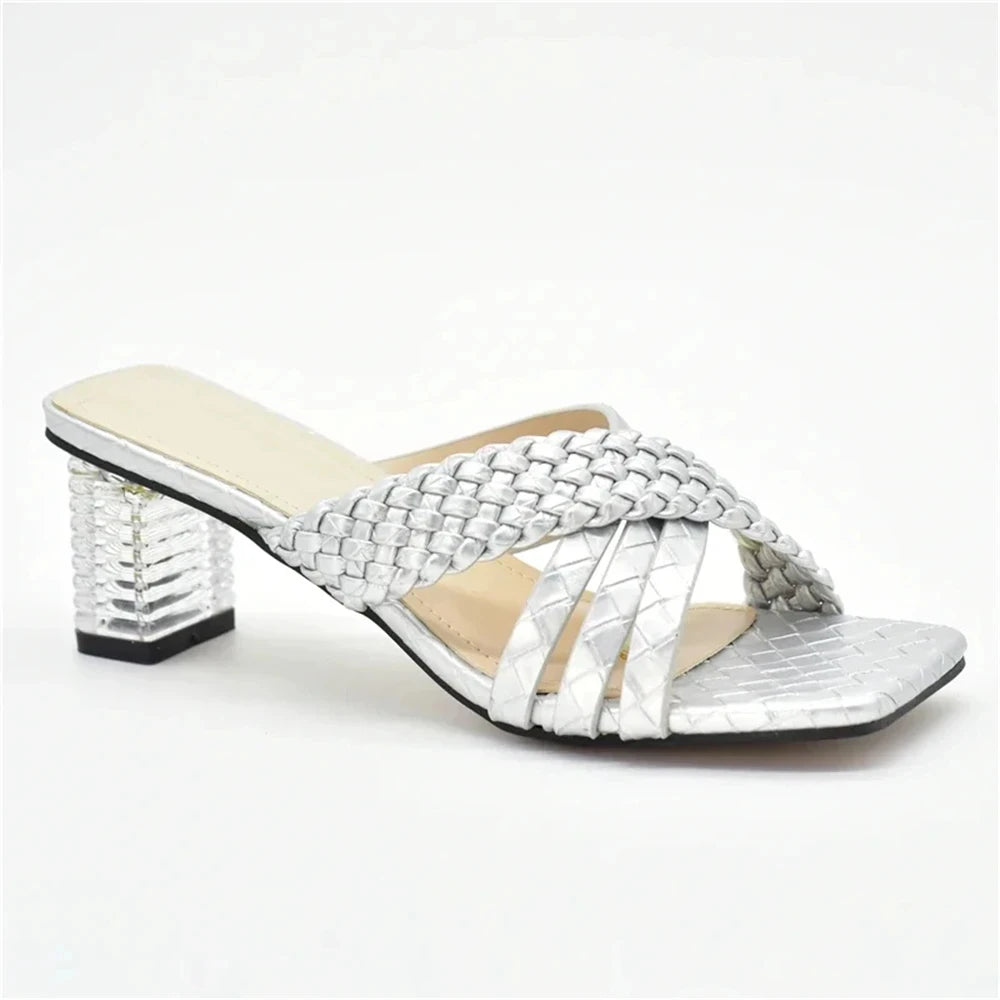 High Quality African Wedding Shoes Summer Slipper for Wedding 2025 Sexy Platform Pumps Rhinestone Fashion Women Wedding Shoes