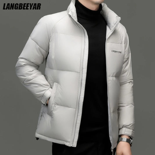 Men's Top Grade Designer Brand Parka Jacket, Casual Fashion Hooded Cropped Windbreaker, and Quilted Puffer Male Coats