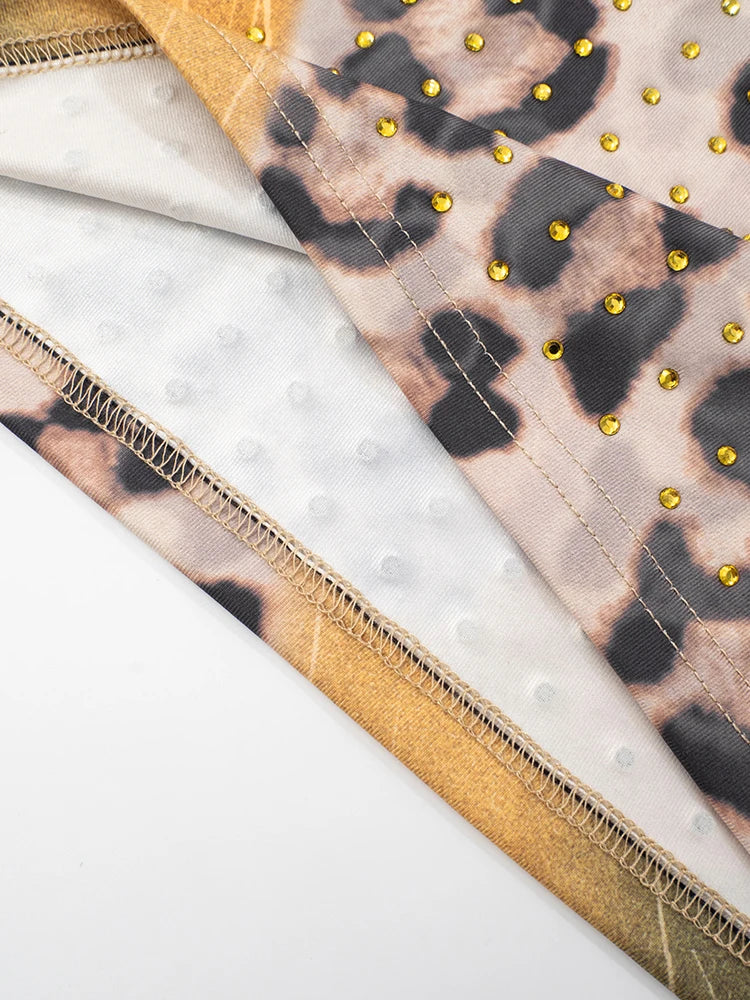 Strass luipaardprint rokken dames wilde basic wilde zomer trend Y2K hottie sexy skinny party clubwear mini bottom