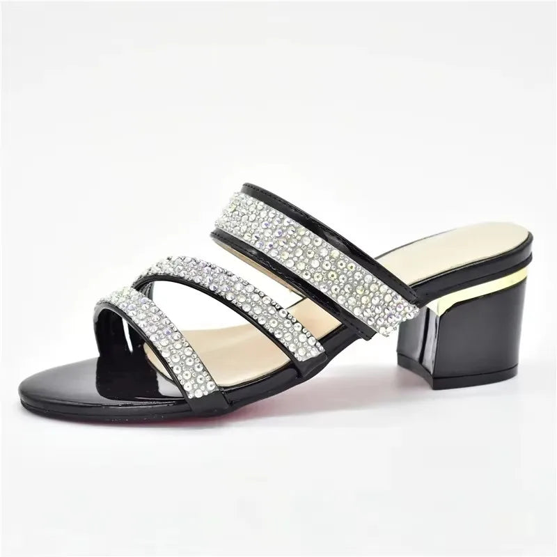 Women Sweet Style Rhinestone-Decorated Women Wedding Shoes for Royal Wedding Party Sling-Backs for Ladies' Party