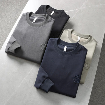 Autumn New American Retro Long Sleeve O-neck Embroidery Sweatshirts Men's Fashion Washed Old Terry Pullover Casual Sportwear