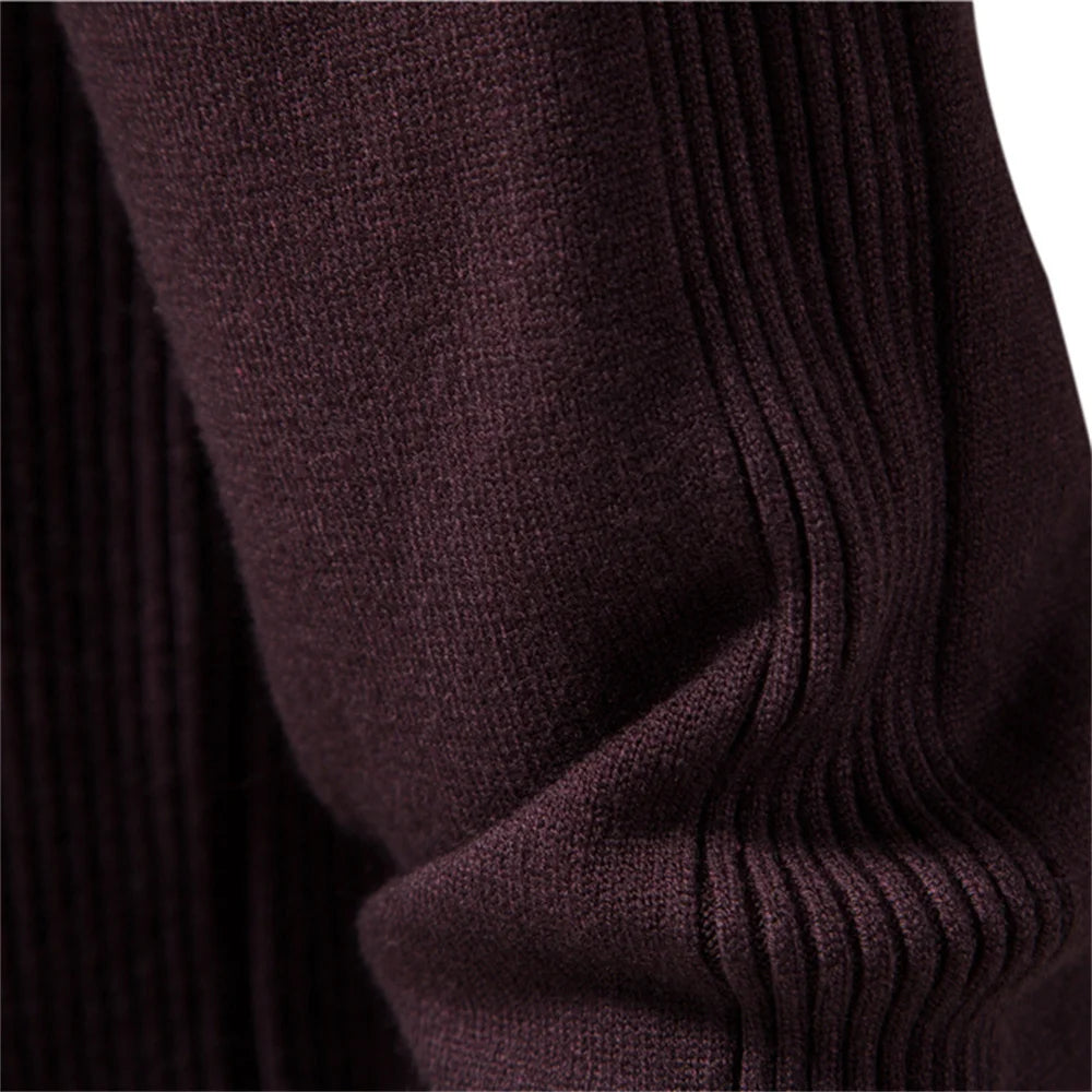 Men's Soft Mid Neck Pullover Casual Solid Colour Winter Warm Men's Sweater High Quality Pullover For Men