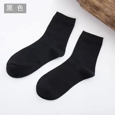 10 Pairs Women's Solid Colour Bamboo Fibre Socks Korean Casual Fashion Breathable Harajuku Female Socks