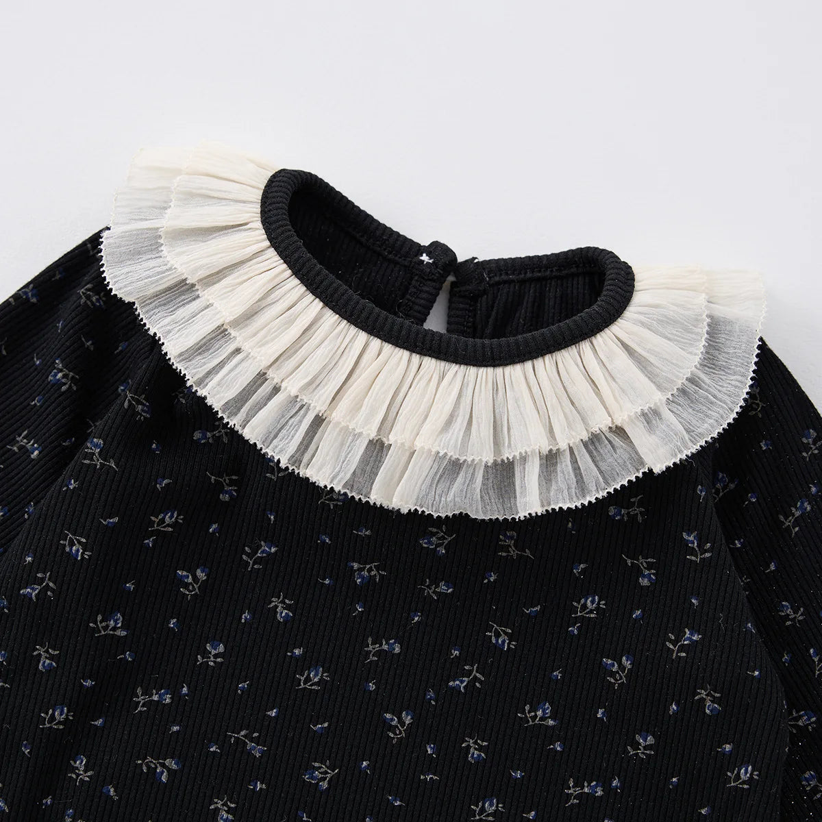 Children's New Spring Baby Pajamas Set Toddler Cute Floral Night-Clothes Girls Boys Lace Collar Home Wear 1-3Y Unisex