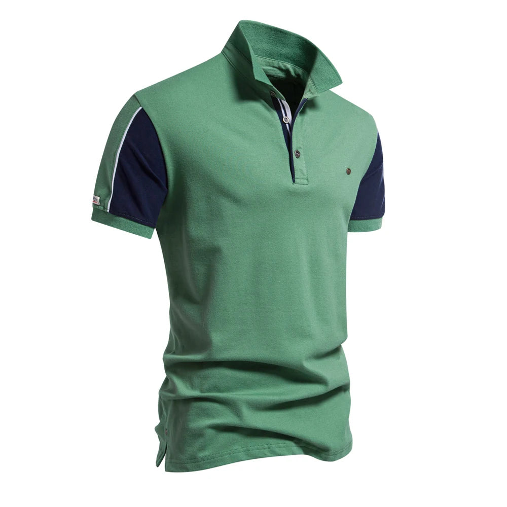 2024 Nieuw Zomer Patchwork Poloshirt Voor Heren Merk Kwaliteit Korte Mouw Honkbal Heren Polo's