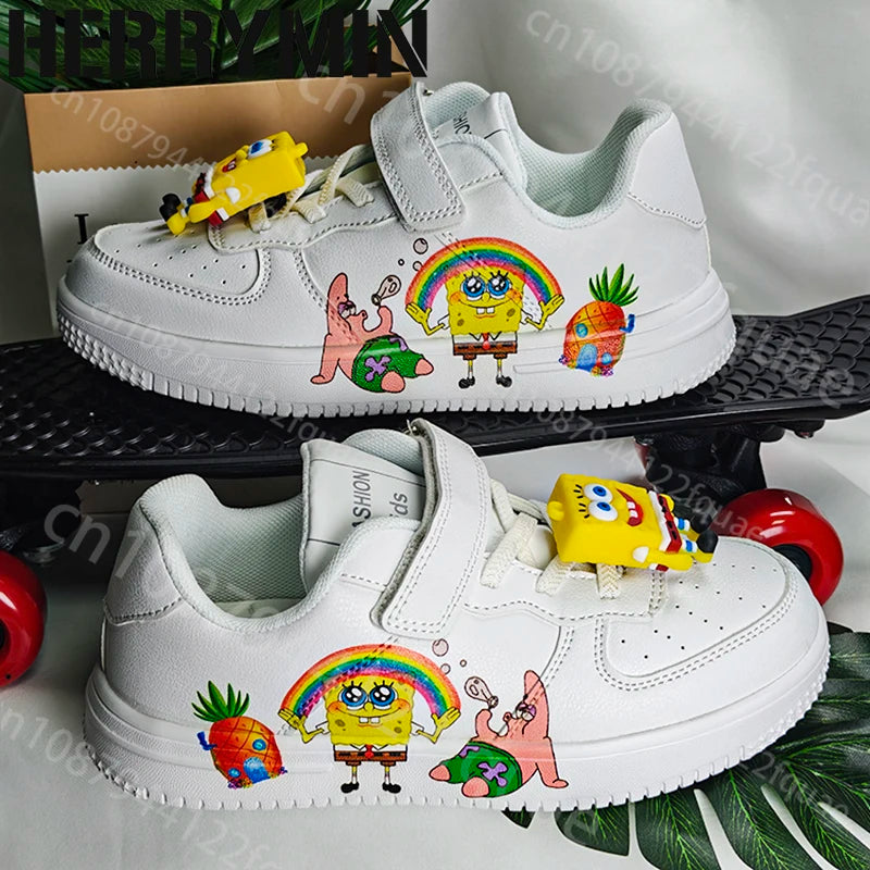 SpongeBob Gift Children Shoes Student Casual Kid Sneakers Girls Boys Running Fashion Sports Shoes Cute Christmas Birthday Gift