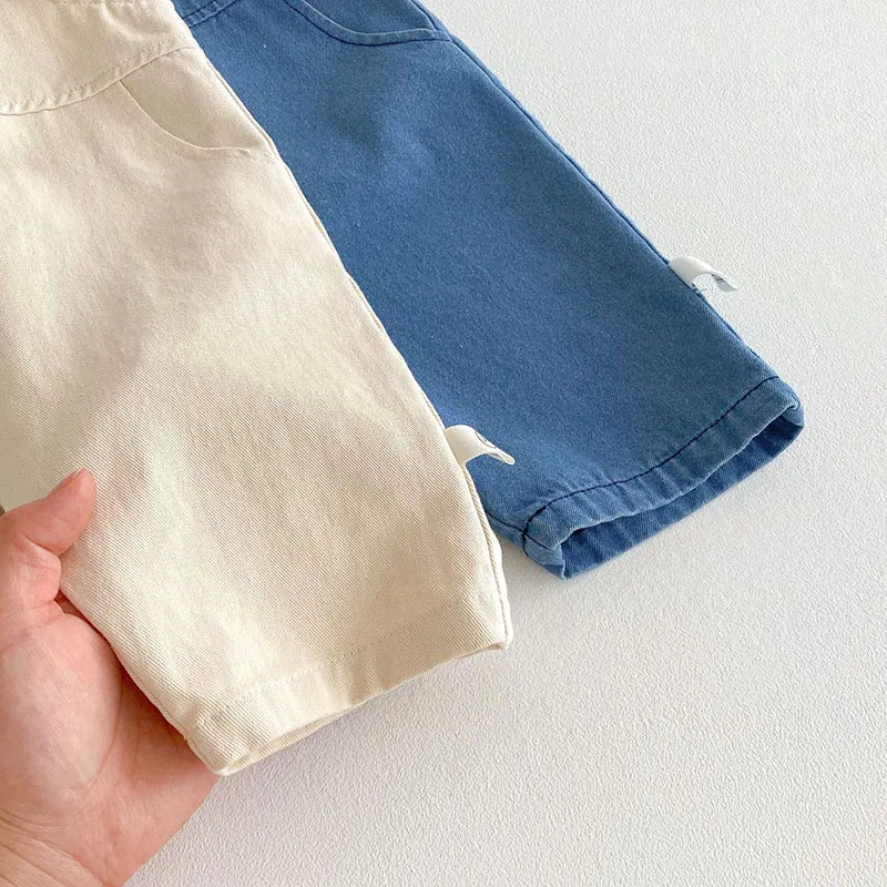 New Spring Kids Overall Children Cute Embroidered Letter Jeans Girls Boys Sweet Loose Casual Pants 0-5T Unisex