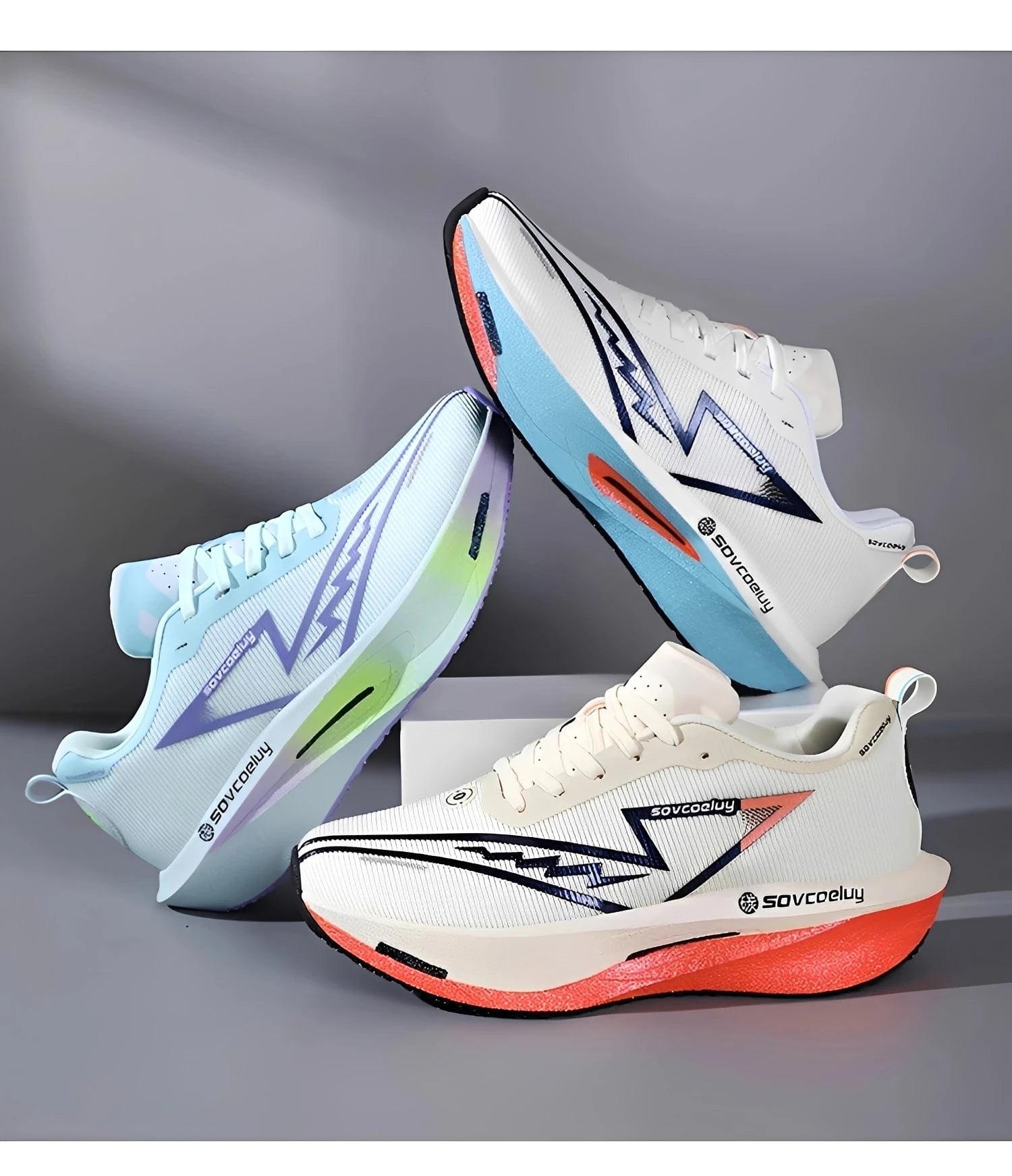 Carbon Plate Running Shoes – Lightweight Breathable Marathon Sneakers for Men & Women Non-Slip Athletic Sports Shoes