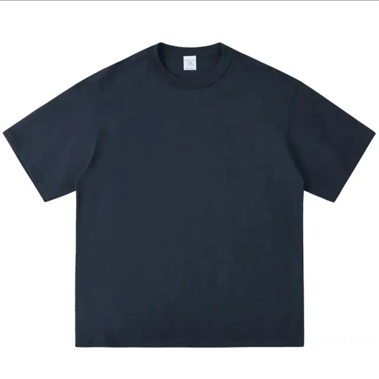 Black White GSM 500g Heavy-Duty Pure Cotton T-shirt Thickened Threaded Round Neck Short Sleeves Three Needle Half Sleeve Tees