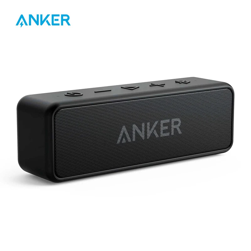Anker Soundcore 2 draagbare draadloze Bluetooth-luidspreker, betere bas, 24 uur afspeeltijd, 20 meter Bluetooth-bereik, IPX7-waterbestendigheid
