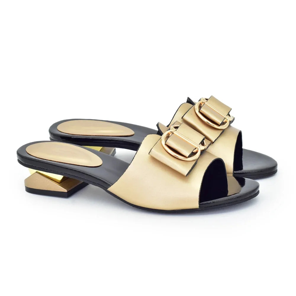 Elegant Italian Women High Quality African Wedding Shoes Lady Summer Autumn Daily Shoes 4cm Rhinestone Ladies Wedding Shoe