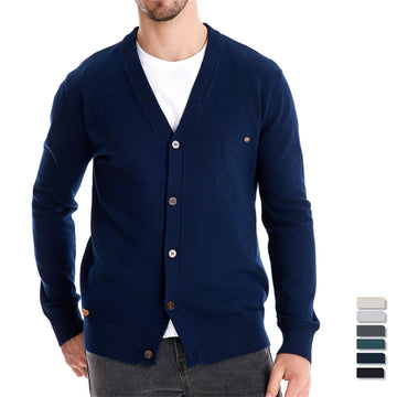 Men's Autumn Cotton Cardigan Sweater Casual Single Breasted Solid Colour High Quality Cotton Sweater For Men