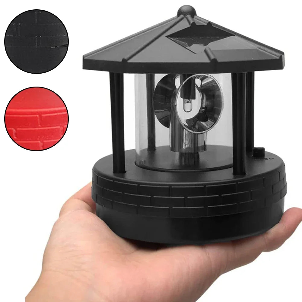 LED Solar Lighthouse Outdoor Garden Waterproof Street Lamp 360-Degree Rotating Landscape Light Garden Lawn Lamp  Home Decor