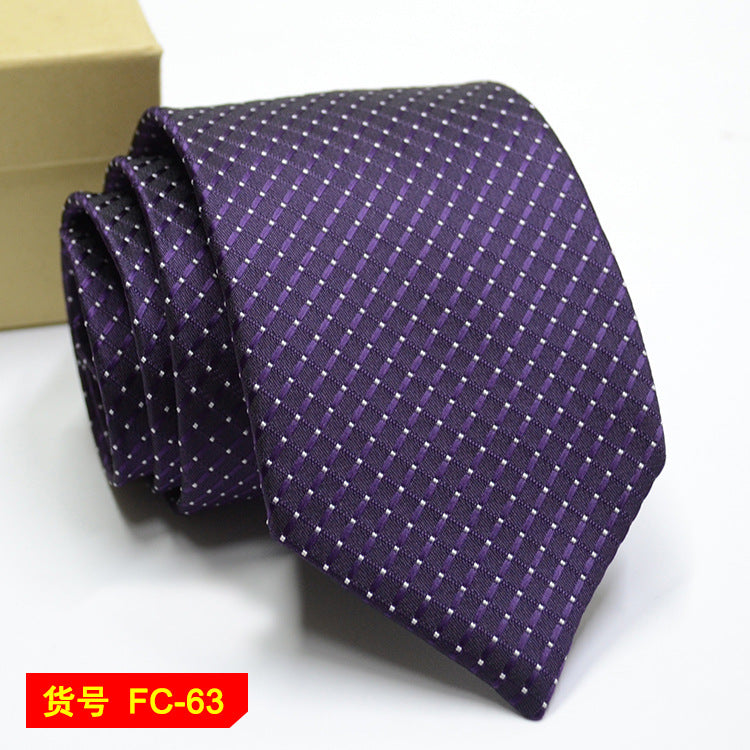 Men's Solid Color Stripe Floral Jacquard Necktie 7-8cm Width Fashionable Daily Wear Cravat for Wedding Party Gift