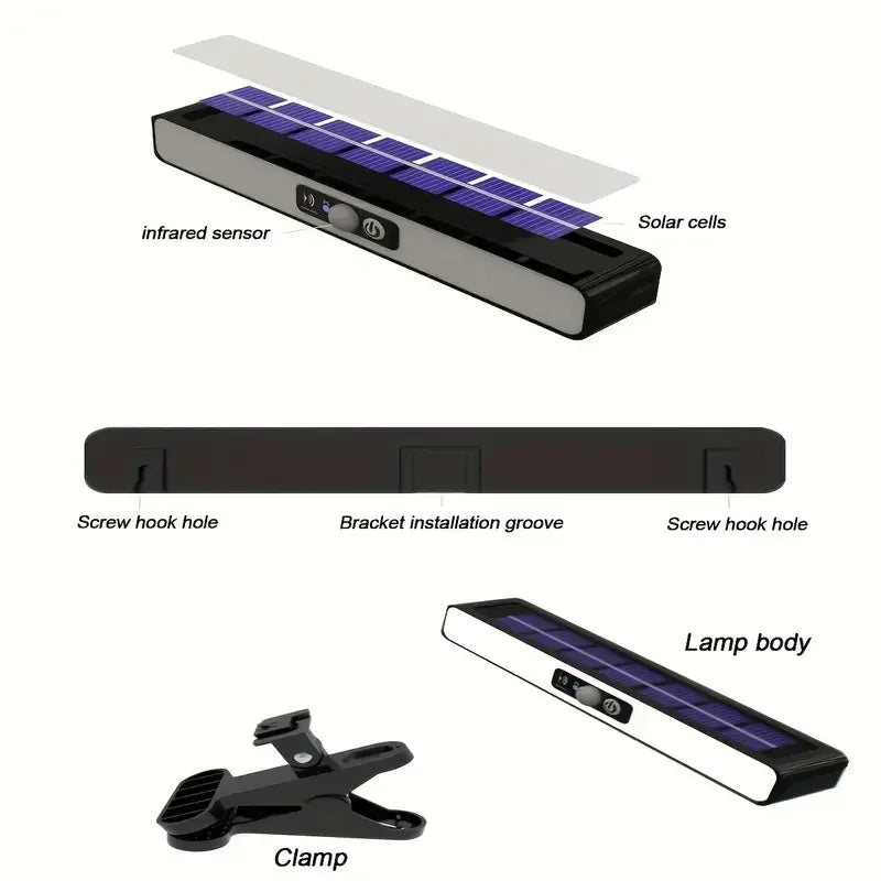 New Clip On Solar Motion Lights Outdoor Waterproof,Solar Fence Lights Outside with 36 LED Portable Solar Powered Security Light