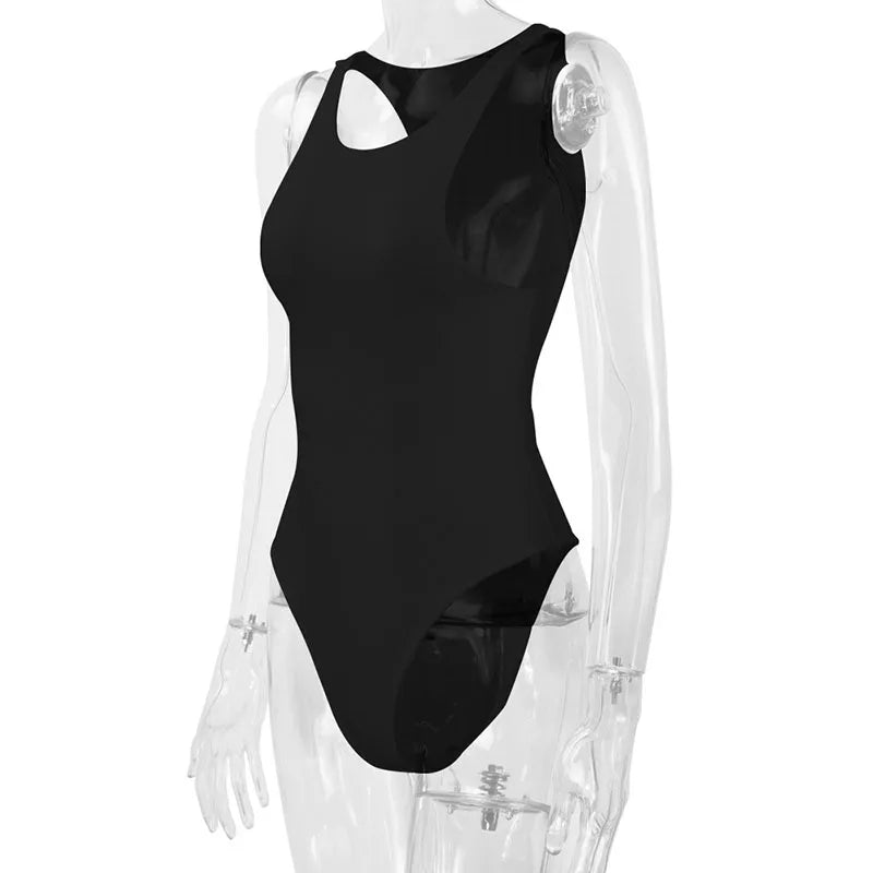 2025 Zomer Effen Kleur Vrouwen Bodysuits Y2K Streetwear Mouwloos Vest Bodysuit Vrouwelijke Sexy Bodycon Club Korte Playsuits Mujer